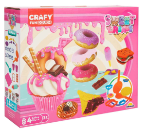 Масса для лепки Sanman Crafy Fun Dough - Sweet Dreams, с аксессуарами