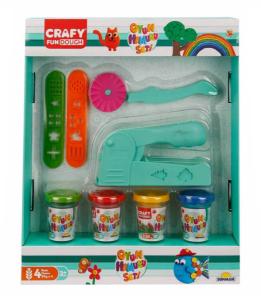 Масса для лепки Sunman Crafy Fun Dough, 4 цвета, с аксессуарами