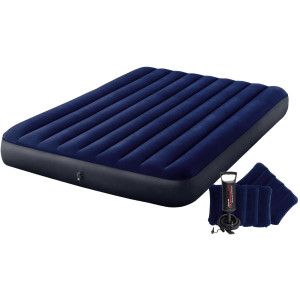 Матрац велюровый Intex 64765 Velur Classic, с подушками и насосом, до 272кг, 152х203х25см