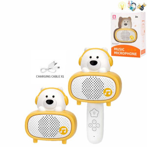 Микрофон для домашнего караоке Bluetooth, со звуком и светом, USB заряд, 19см