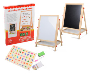Мольберт деревянный Wooden toys, двухсторонний, на ножках, с аксессуарами