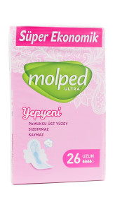 Прокладки Molped Ultra Super Eco Long, с мягкой поверхностью, 4 капельки, 26 шт.