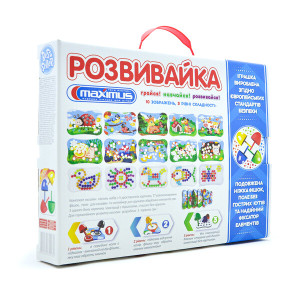 Мозаика Maximus MX5423 Развивайка, карточки с 3 уровнями сложности, 77 деталей