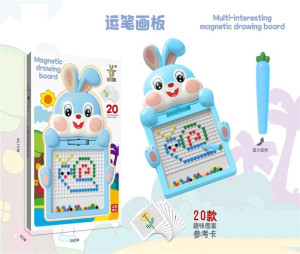 Магнитная мозайка Зайчик с магнитной ручкой-морковкой