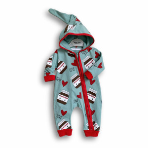 Комбинезон с капюшоном Murat Baby Chocolate, на молнии, двухнитка, 1-12м