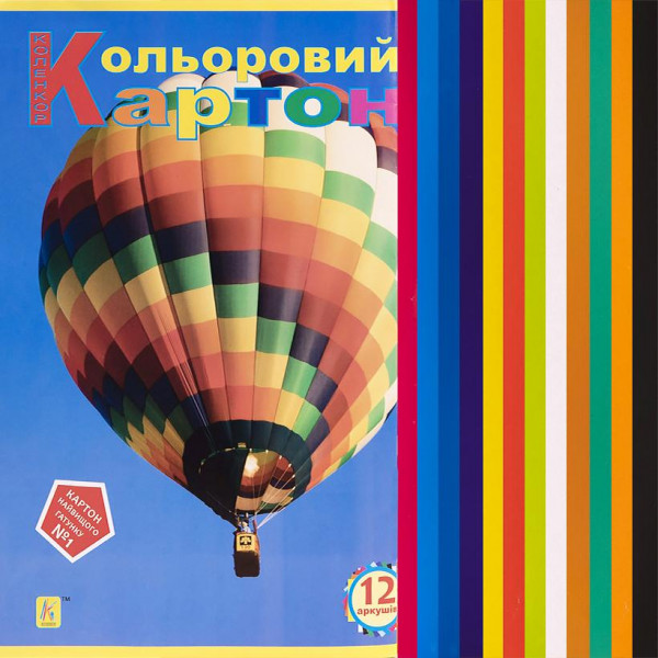 Набор цветного картона CK12 Коленкор, А4, 12 цветов