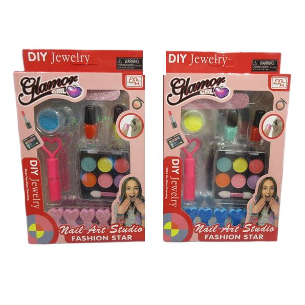 Косметика для девочек Glamor, с блесками и лаками для ногтей