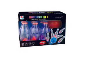Набор для игры в боулинг: прозрачные кегли 6шт + шар 1шт