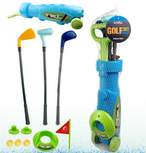 Игровой набор для гольфа: клюшки, мячики в тележке
