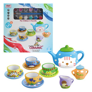Набор для творчества YuanToys Керамический чайный набор, краски, 17 элементов
