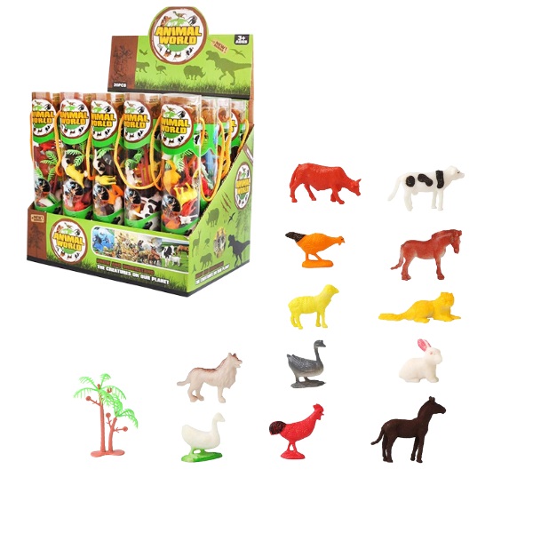 Набор фигурок Essa Toys Домашние животные, в тубе, 12шт