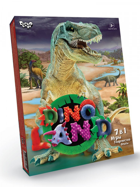 Набор игровой Danko Toys Dino Land 7в1, опыты, игры, творчество, 5+ лет