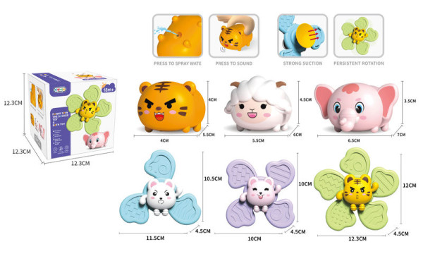 Набор игрушек для купания Aiyingle, 3 спиннера/3 игрушки