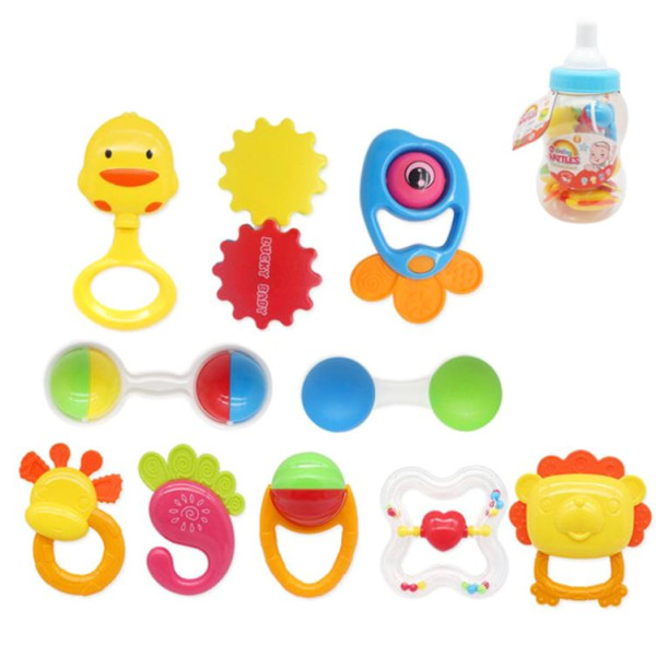 Набор погремушек Бутылка с соской средняя 44593, 10 шт