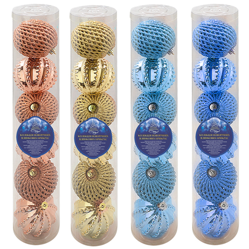 Набор елочных игрушек 9055 Шарики, диаметр 8см, 6шт.