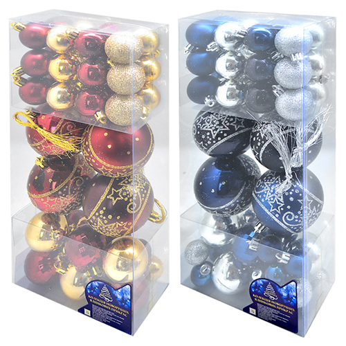 Набор елочных игрушек 9343 Шарики, размеры в ассортименте, 49шт.