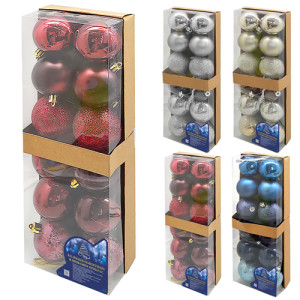 Набор елочных игрушек 9344 Шарики, диаметр 6см, 12шт.