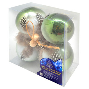 Набор елочных игрушек 9351 Шарики, диаметр 8см, 4шт.