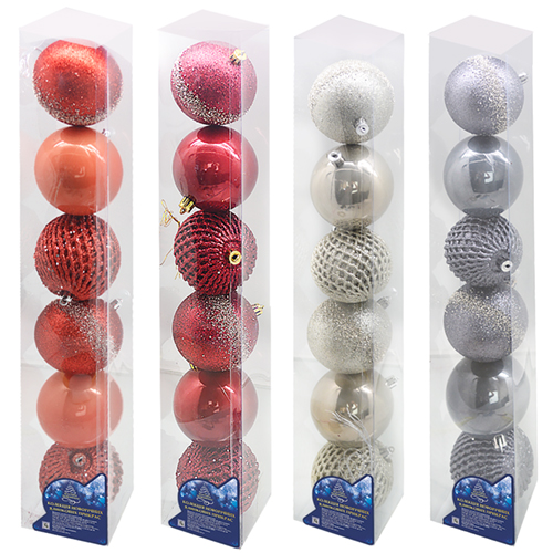 Набор елочных игрушек 9352 Шарики, диаметр 8см, 6шт.
