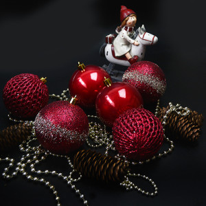 Набор елочных игрушек 9352 Шарики, диаметр 8см, 6шт.