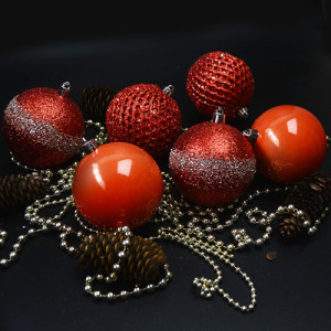 Набор елочных игрушек 9352 Шарики, диаметр 8см, 6шт.
