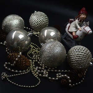 Набор елочных игрушек 9352 Шарики, диаметр 8см, 6шт.