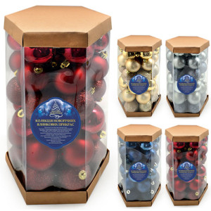 Набор елочных игрушек 9468 Шарики, диаметр 6см, 42шт.