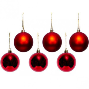 Набор елочных игрушек 12-90 Шарики, диаметр 6см, 6шт.