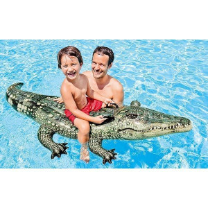 Плотик детский надувной Intex 57551 Аллигатор, с ручками, до 40кг, с 3лет, 170х86см
