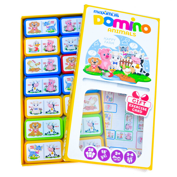 Настольная игра Maximus Разноцветное домино, 28 карточек