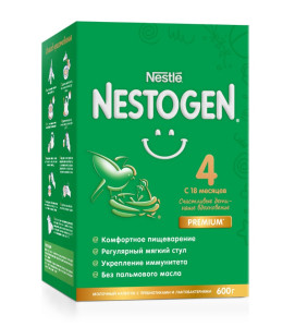 Заменитель грудного молока Nestle Nestogen 4 Premium, детская смесь, 18m+, 600 гр