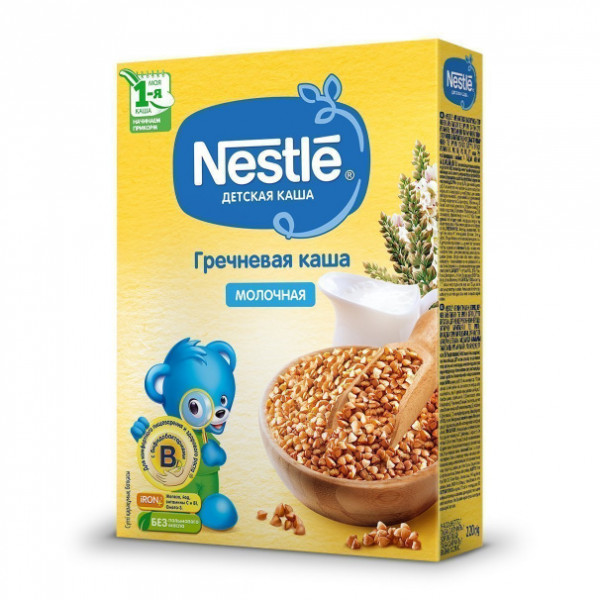 Каша молочная Nestle(Россия) Гречневая, 6m+, 220 гр