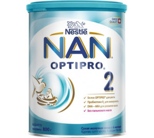 Заменитель грудного молока Nestle NAN 2 OPTIPRO, молочная смесь, 6m+, 800 гр