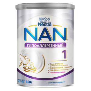 Заменитель грудного молока Nestle NAN 1 Гипоаллергенный, смесь для новорожденного, 0m+, 400 гр