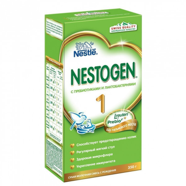 Заменитель грудного молока Nestle Nestogen 1 Prebio, смесь для новорожденного, 0m+, 350 гр