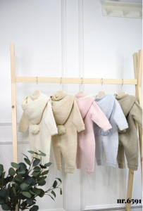 Комбинезон с капюшоном NipperLand 6591, вязаный, 3-18м