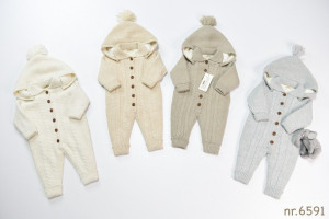 Комбинезон с капюшоном NipperLand 6591, вязаный, 3-18м