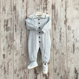 Комбинезон с капюшоном NipperLand 6591, вязаный, 3-18м