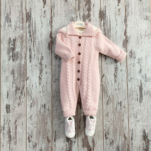 Комбинезон с капюшоном NipperLand 6591, вязаный, 3-18м