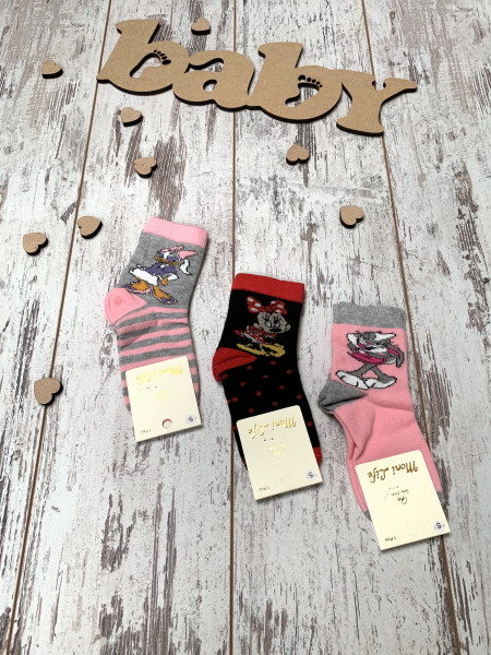 Носки для девочек Moni Life Дисней №2282, хлопок, 7-8лет