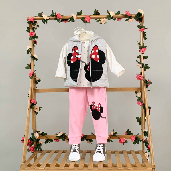 Комплект одежды для девочки Otto Minnie, 3 элемента, двунить, 0-18 м