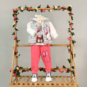 Комплект одежды для девочки Otto Зайка, 3 элемента, двунить, 6-18 м