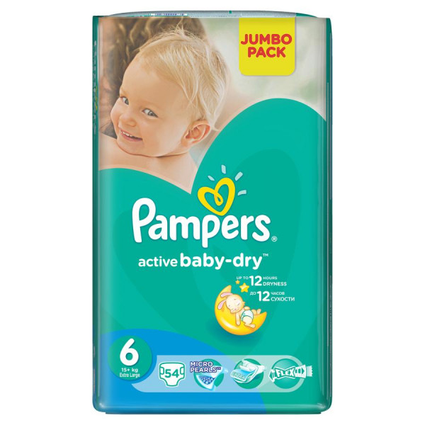 Подгузники Pampers Active Baby №6 (16+кг) 54шт.