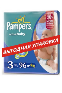 Подгузники Pampers Active Baby №3 (4-9кг) 96шт.