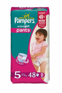 Подгузники трусики Pampers Active Girl №5 (12-18кг) 48шт, для девочек