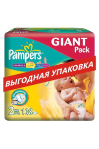 Подгузники Pampers New Baby №2 (3-6кг) 108шт.