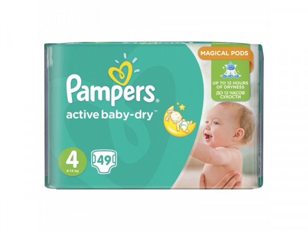 Подгузники Pampers Active Baby-Dry №4 (9-14кг) 49шт.