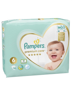 Подгузники Pampers Premium Care №6 (13+кг), 38шт.