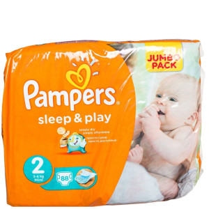 Подгузники Pampers Sleep & Play mini №2 (3-6кг), 88 шт.