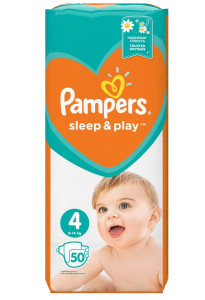 Подгузники Pampers Sleep & Play №4 (9-14кг), 50 шт.
